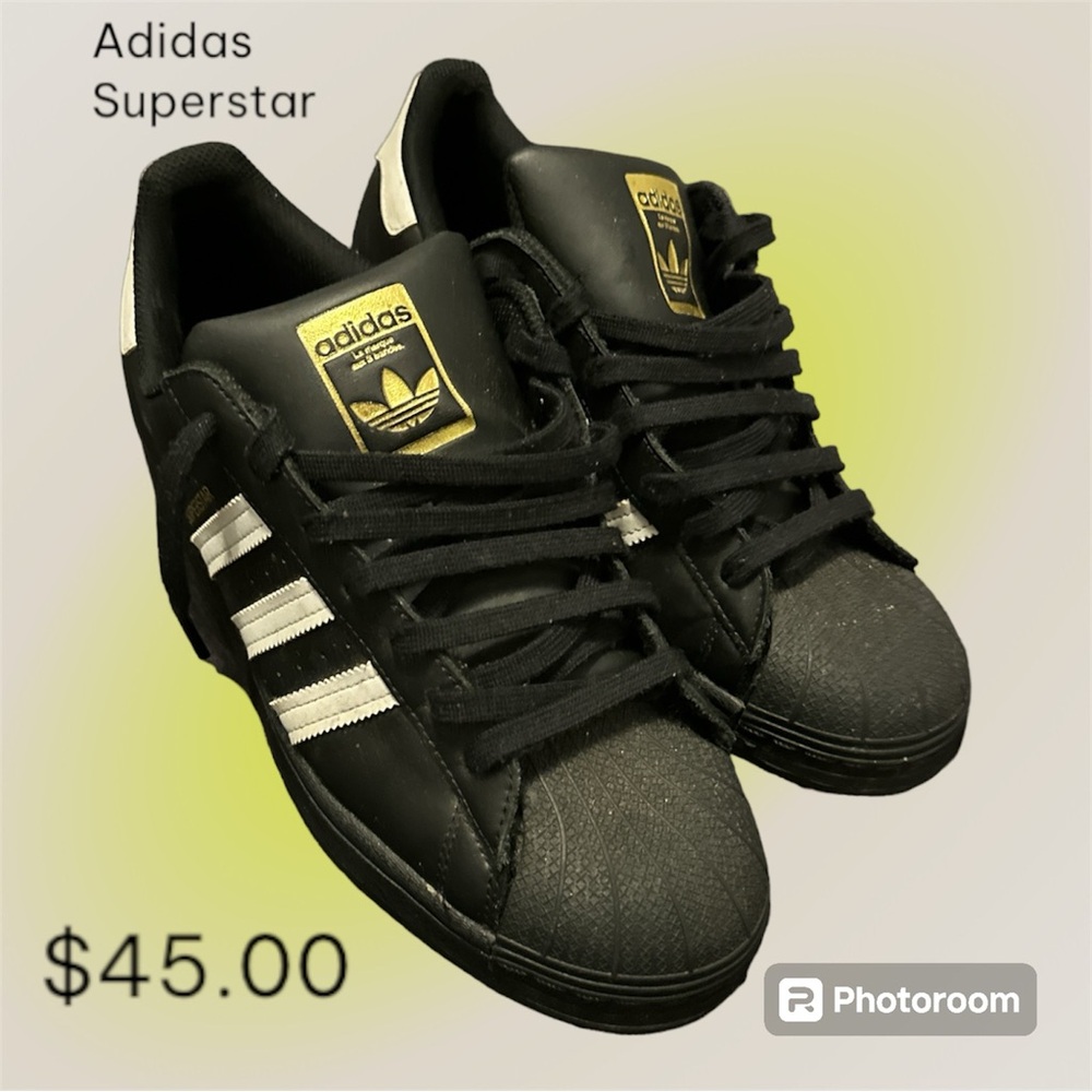 Adidas superstar black sneakers men’s size 11